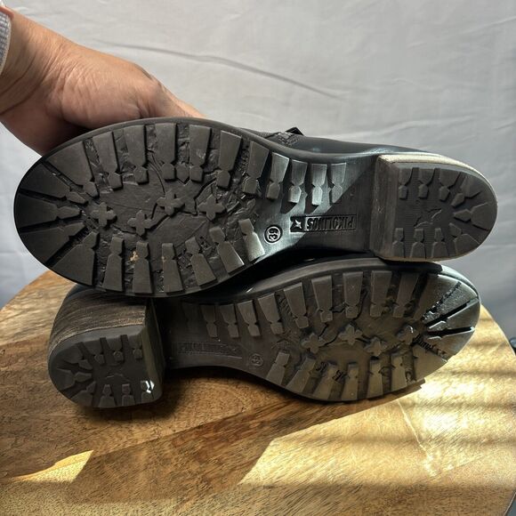 Boho Outdoor Leather Booties 7.5 Knit Cuff Side Zip Fall Ankle Boot - Picture 14 of 16